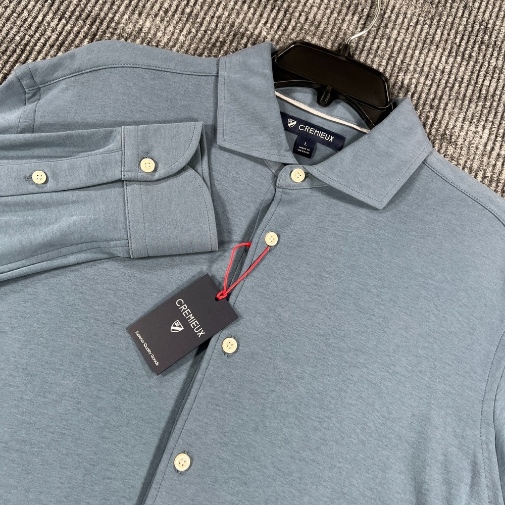 Cremieux Shirt Mens Large Light Blue Long Sleeve Button Up Casual Comfort New